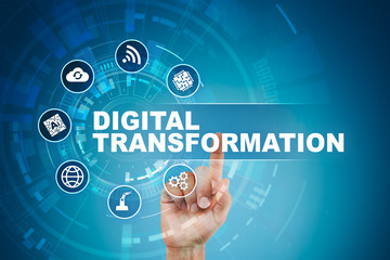 Digital transformation, Concept of digitization of business processes and modern technology.