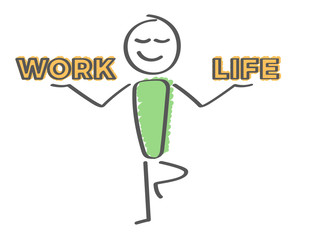 Stick Figure - Man Work Life Balance