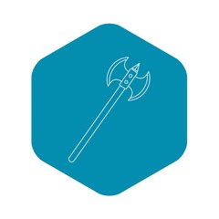 Poleaxe icon. Outline illustration of poleaxe vector icon for web