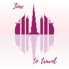 United Arab Emirates skyscrapers silhouette.