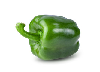 Green pepper full depth of field on white background