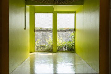empty room with green tone.