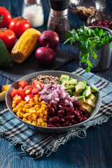 Mexican salad with quinoa and vegetables