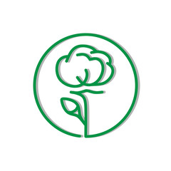cotton flower logo design vector illustration