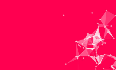 Abstract futuristic background with dots and lines. Vector illustration. Scientific and technological concept, molecular particles and atoms. Big data digital. Polygonal structure.