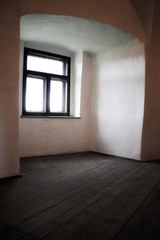 Old empty and abandoned medieval room