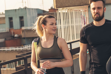 Couple going to a gym