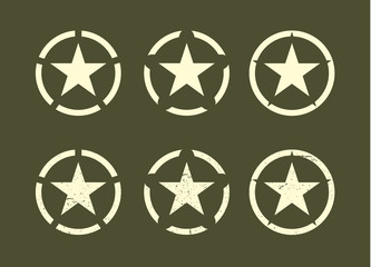 Set of U.S Military stars - obrazy, fototapety, plakaty