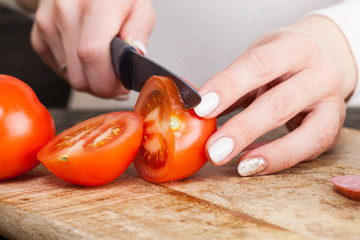 woman is prepared at home