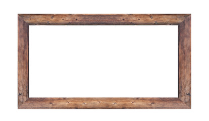 Wooden frame Picture isolated on white background for design in your work concrpt interior decoration.