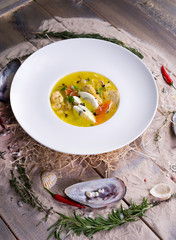 vegetable soup in a bowl
