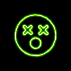 green neon symbol dizzy