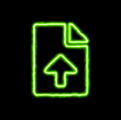 green neon symbol file upload