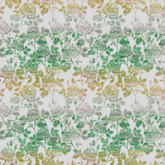 floral ornament with green and brown colors texture over a gray color