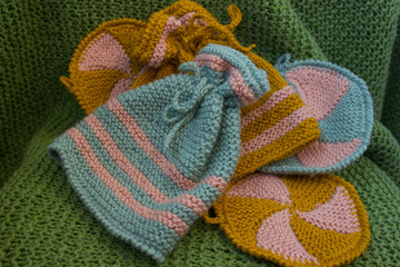 Gorgeous, beautiful set of handmade knitted things.