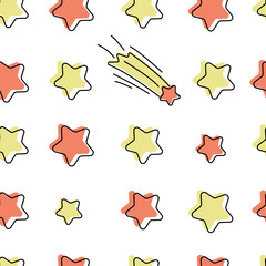 Seamless vector pattern with cartoon stars 