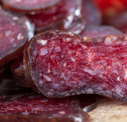 New thin slices delicious sausage