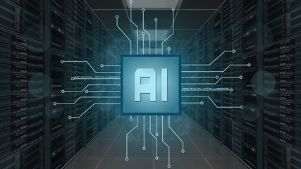 AI - Artificial intelligence background - Abstract concept of cyber technology and automation