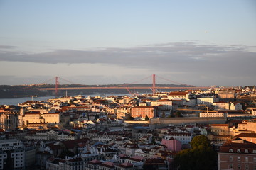 lisbon panorama in the morning