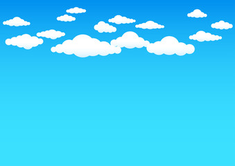 blue sky and cartoon clouds