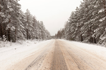 road in the winter season
