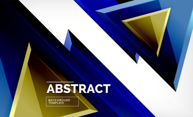 Flying triangles compostion geometric background