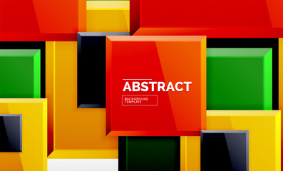 Obraz premium Square abstract background, glossy geometric design