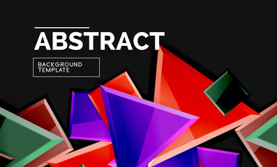 Glossy squares and triangles geometric backgrounds