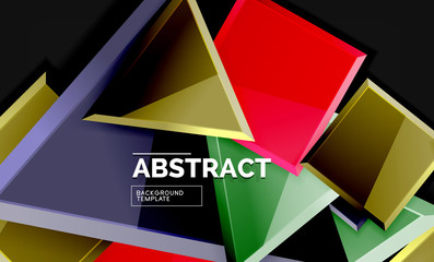 Glossy squares and triangles geometric backgrounds