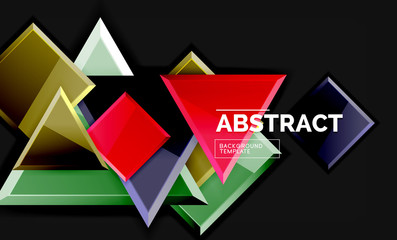 Glossy squares and triangles geometric backgrounds