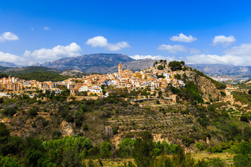 Fototapeta premium Beautiful mountain village Polop de la Marina, Spain
