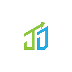 initial letter logo with growing arrows