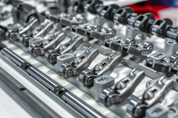 Rocker arm pusher valves. Spare parts engine