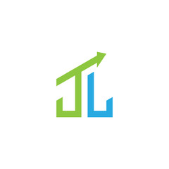 initial letter logo with growing arrows