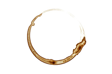 Coffee stain on white background.