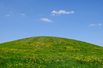 Minimalist countryside landscape in Tuscany, Italy.