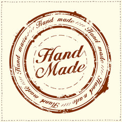 Hand made stamp imprint, stitches frame