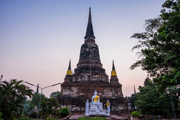 Old famous temple, Wat Yai Chaimongkol, in Thailand