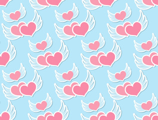 Love seamless pattern. Valentine's Day endless texture, background. Vector illustration.
