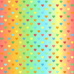 Glowing heart pattern. Seamless vector