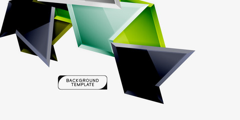 Minimal geometrical triangles with 3d effect abstract background template