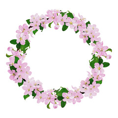 Apple wreath isolated on white background