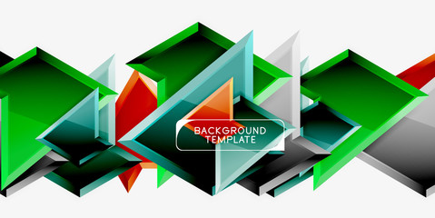 Minimal geometrical triangles with 3d effect abstract background template