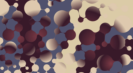 abstract connected bubbles field background in retro purple