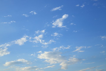 fluffy white cloud moving above clear blue sky in the morning day