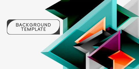 Minimal geometrical triangles with 3d effect abstract background template