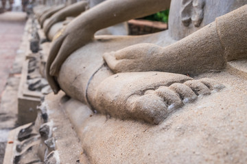 Buddha Hand and Buddha Statue at Ayutthaya city