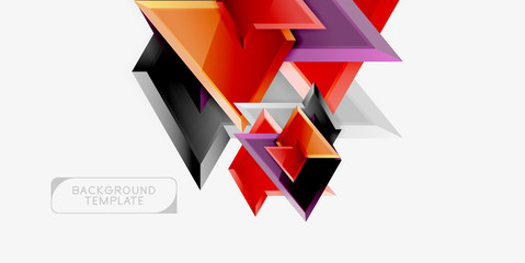 Bright colorful triangular poly 3d composition,abstract geometric background, minimal design, polygonal futuristic poster