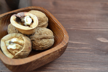 Healthy lifestyle: walnut close up. Organic superfood.