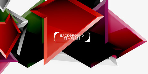 Minimal geometrical triangles with 3d effect abstract background template